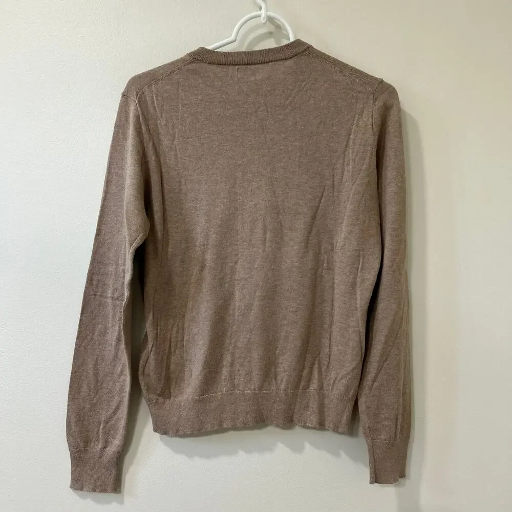 J.Crew Womens Size Small Tan 100% Cotton Classic Cardigan Sweater Fall Capsule